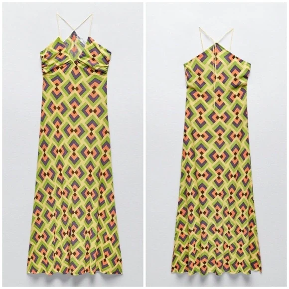 Zara geometrical jacquard knit dress NEW - Picture 6 of 7